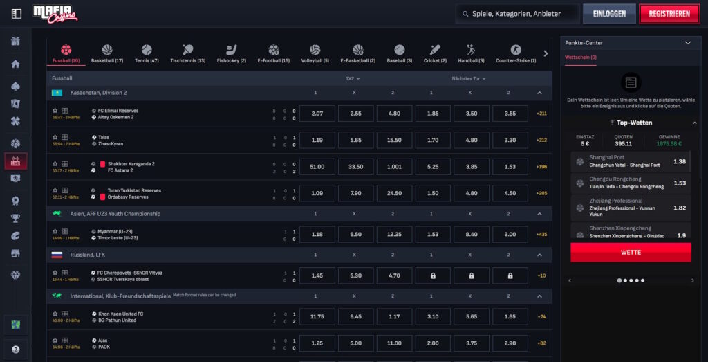 Mafia Casino Live Wetten