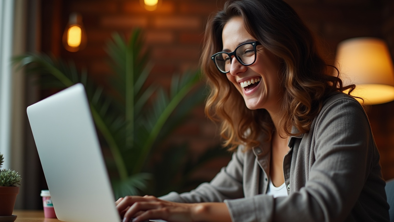 Frau spielt im Online Casino
